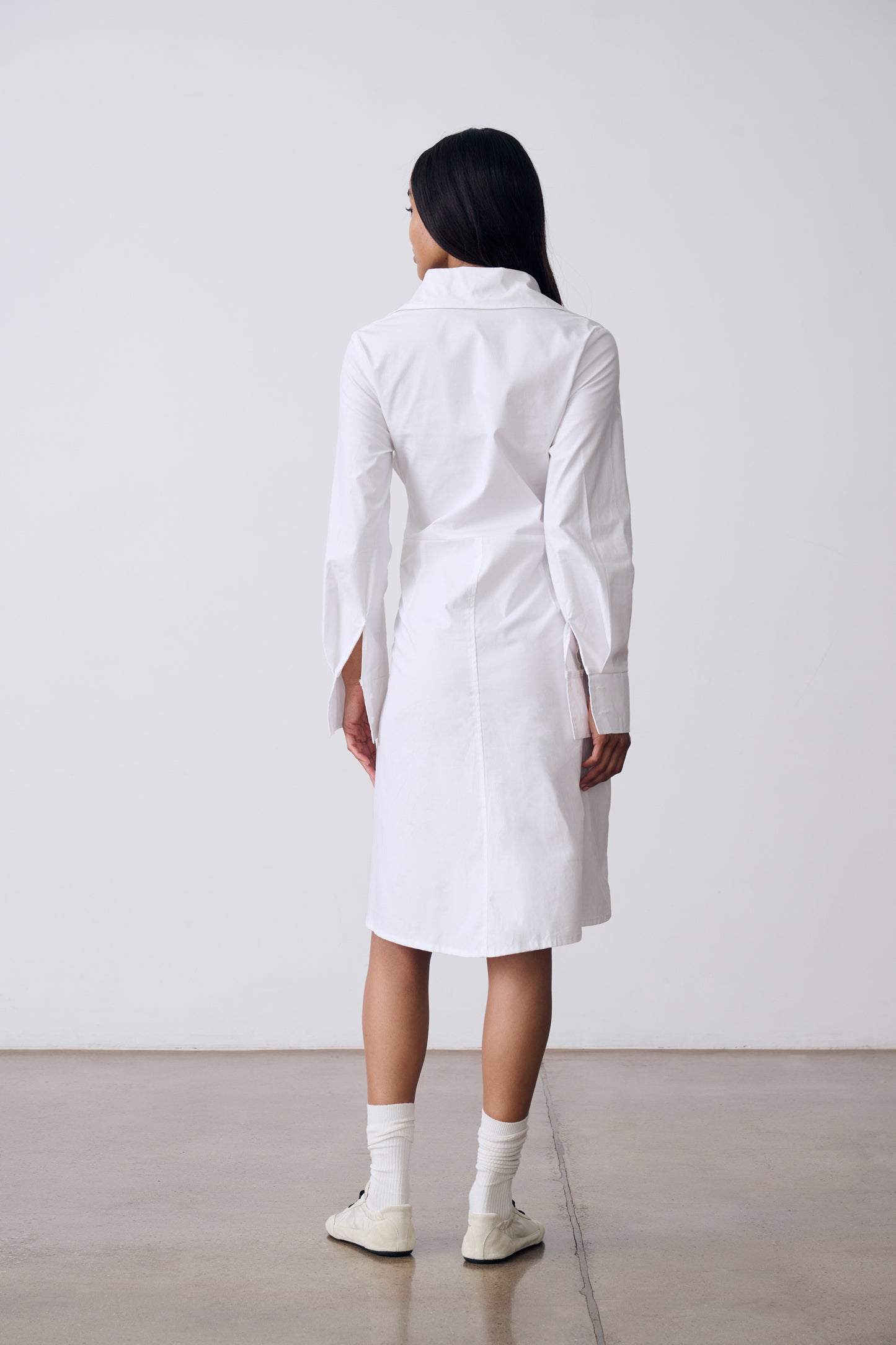 The Belted Button Down Dress - Ivory