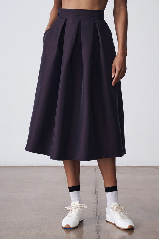 The Full Pleated Skirt - Deepest Violet
