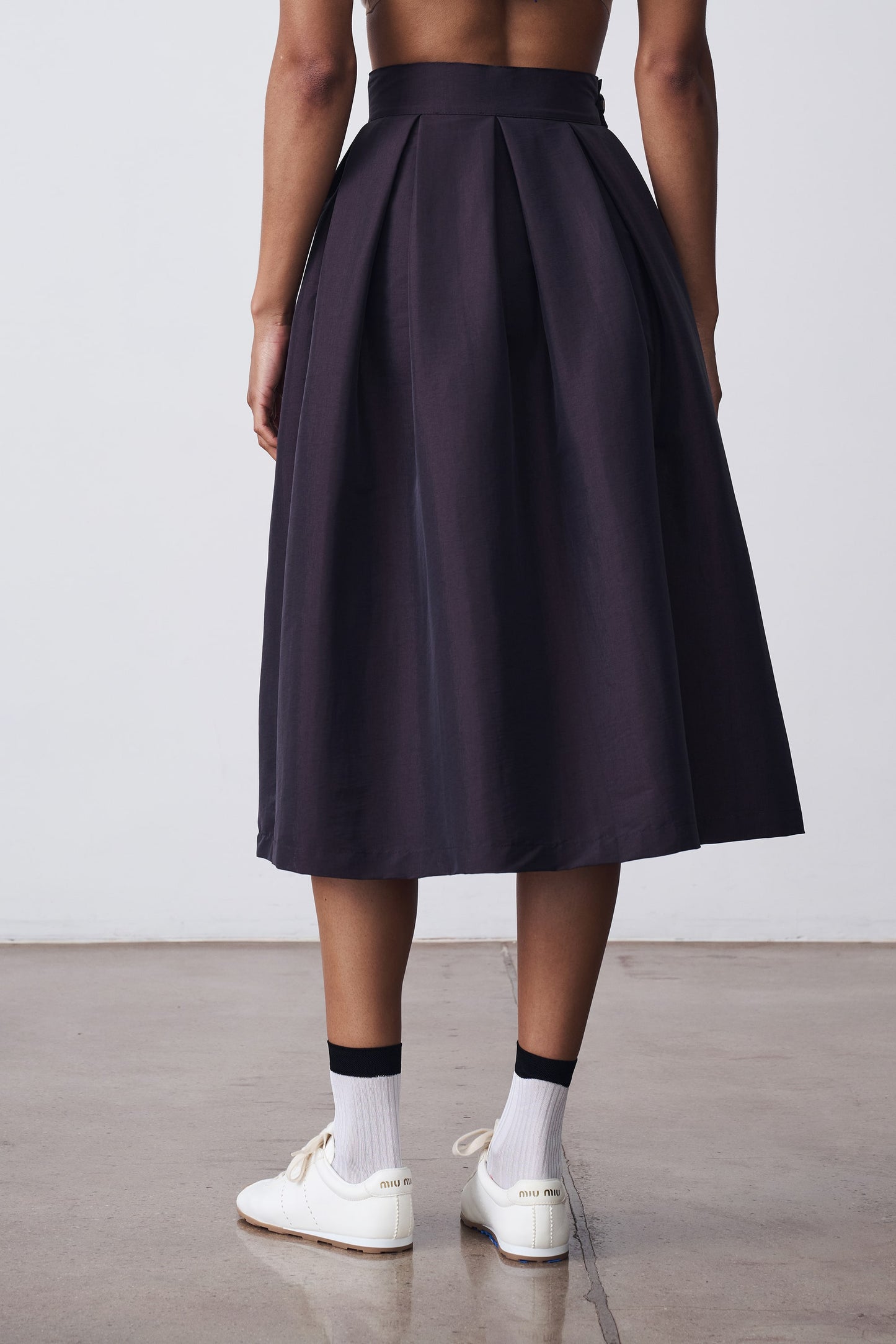 The Full Pleated Skirt - Deepest Violet