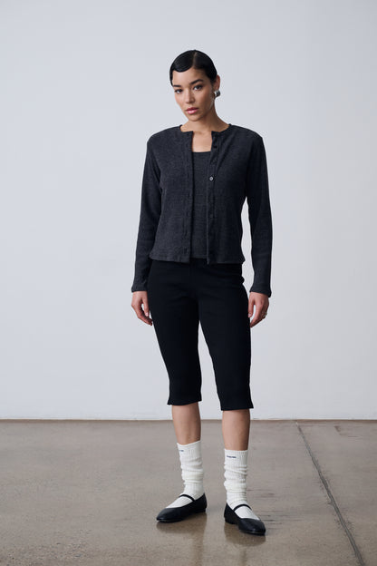 The Knit Tank & Cardigan Set - Black