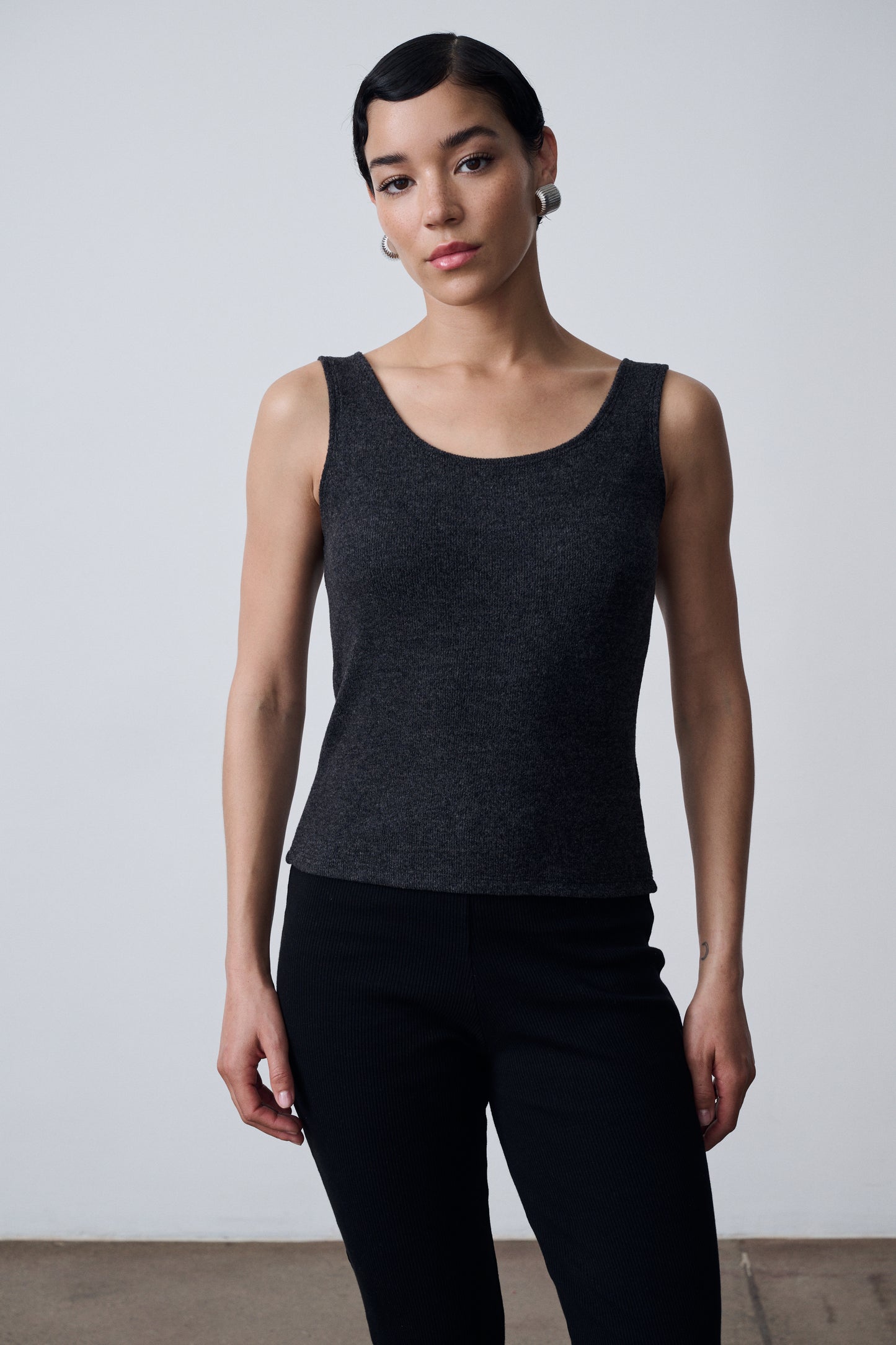 The Knit Tank & Cardigan Set - Black