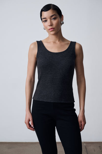 The Knit Tank & Cardigan Set - Black