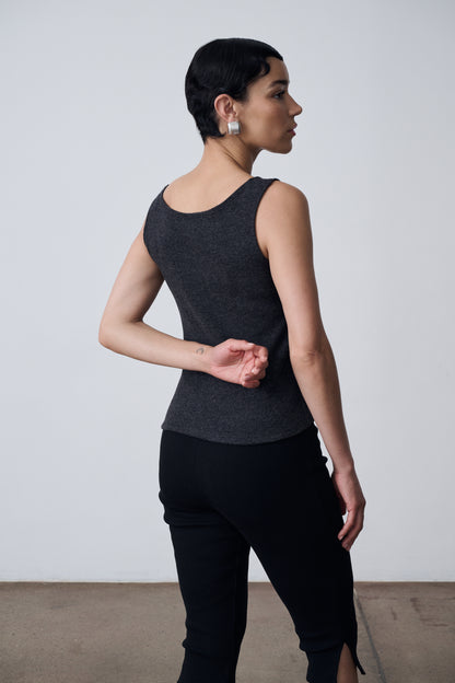 The Knit Tank & Cardigan Set - Black
