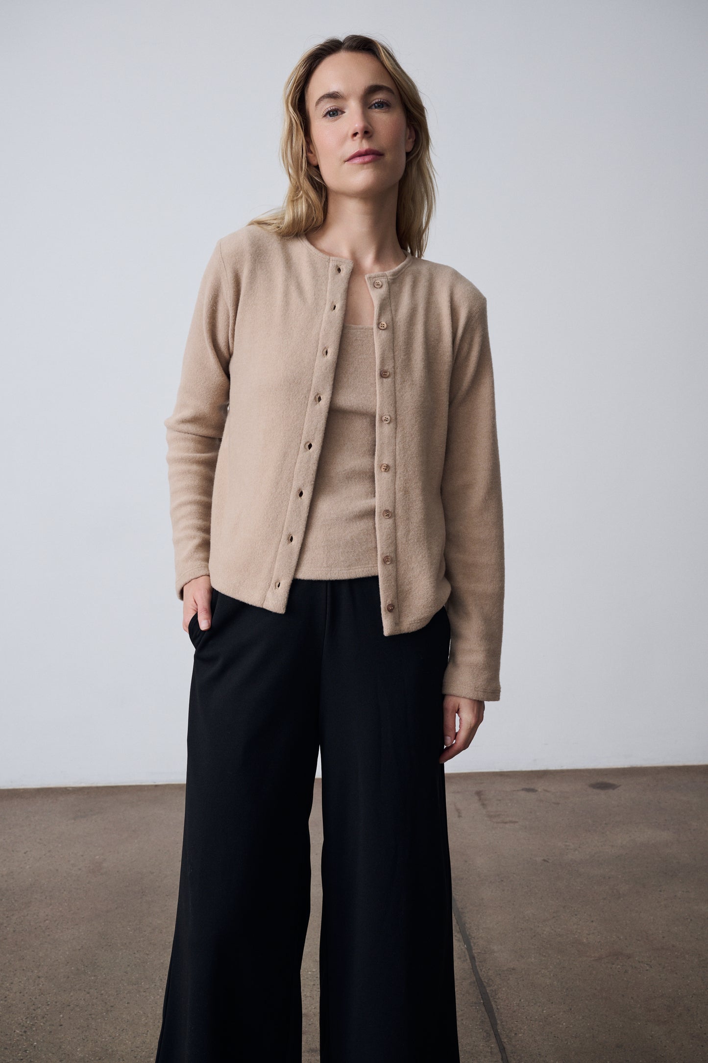 The Knit Tank & Cardigan Set - Beige Heather