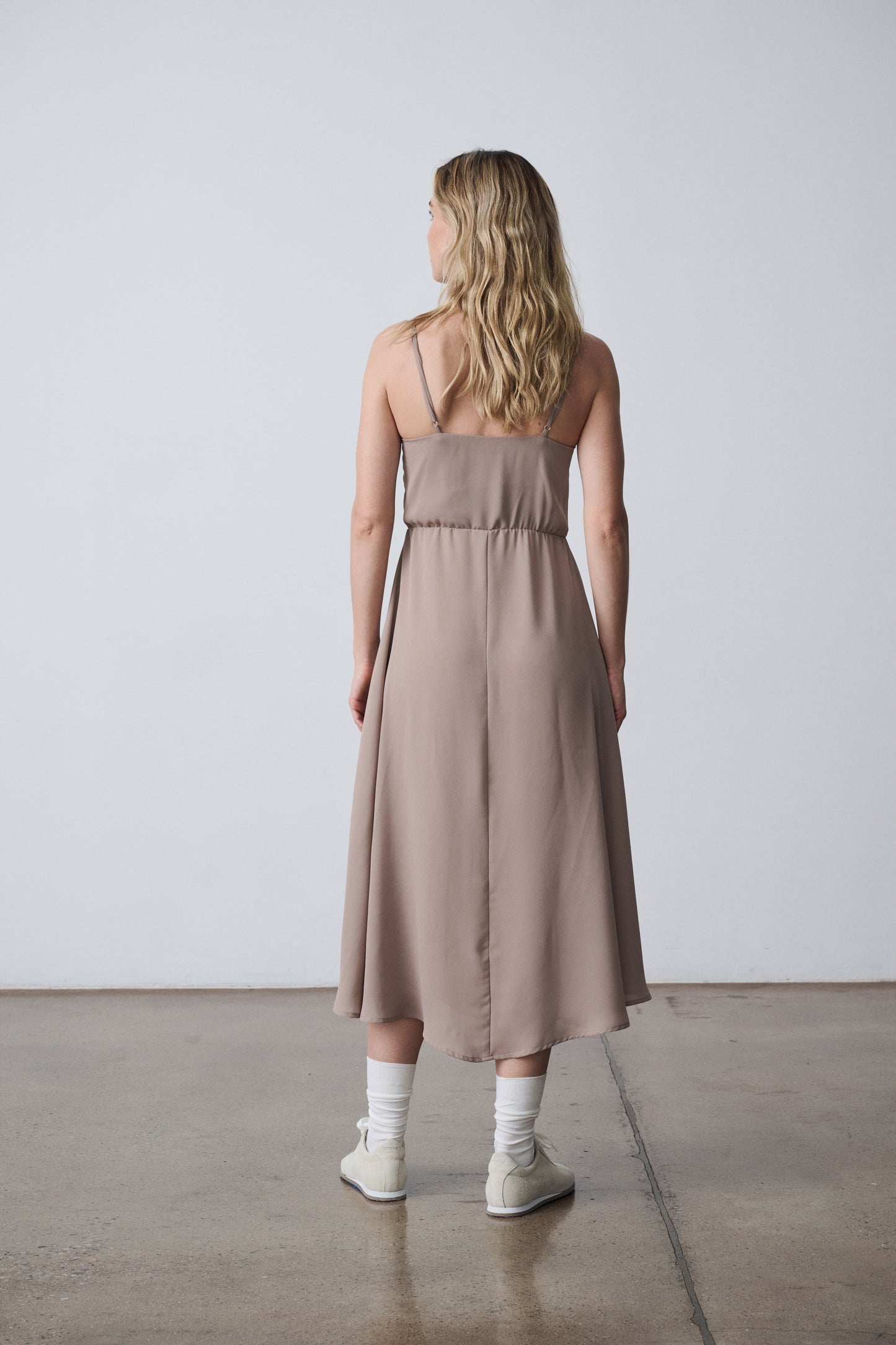 The Crewneck Pullover & Slip Dress Set - Sand