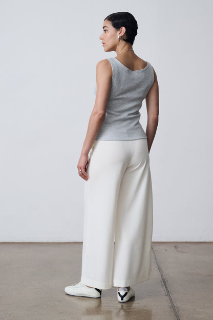 The Wide Leg Easy Pant - Ivory