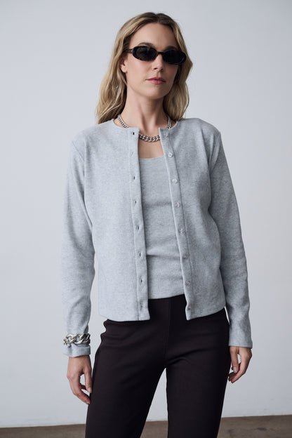 The Knit Tank & Cardigan Set - Heather Grey