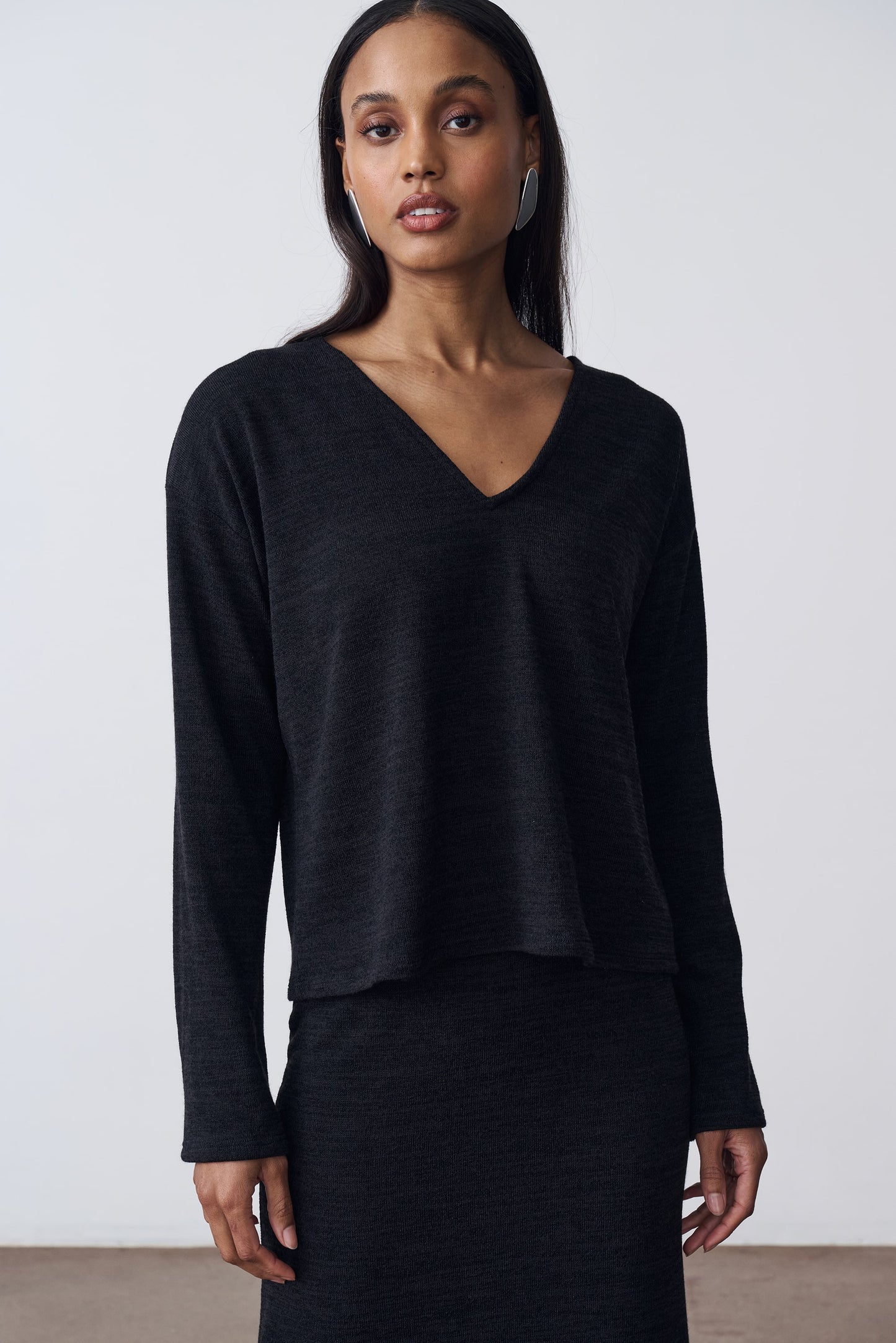The Knit Short V Neck Sweater