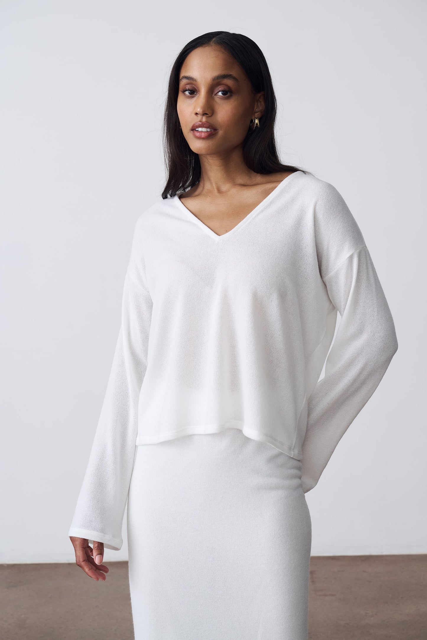 The Knit Short V Neck Sweater